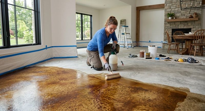 Concrete Floor Staining in Corpus Christi, TX