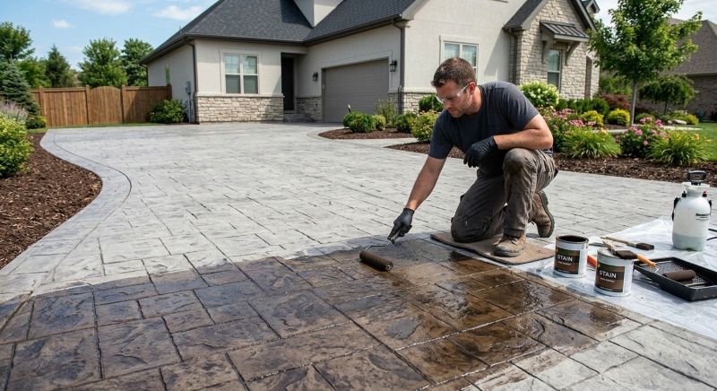 Concrete Driveway Refinishing in Frisco, TX