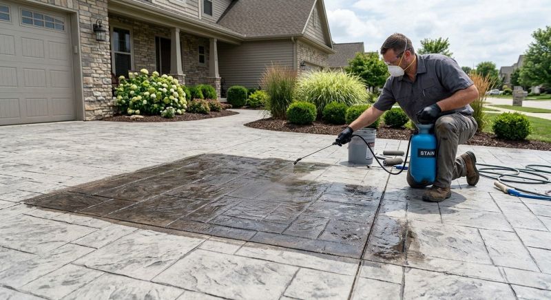 Concrete Driveway Staining in Frisco, TX