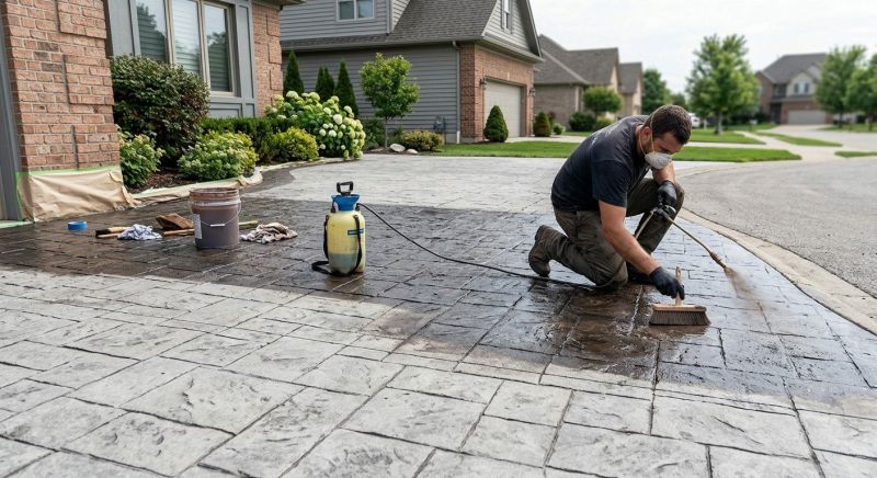 Concrete Driveway Staining in Frisco, TX