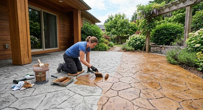 Concrete Patio Staining in Corpus Christi, TX