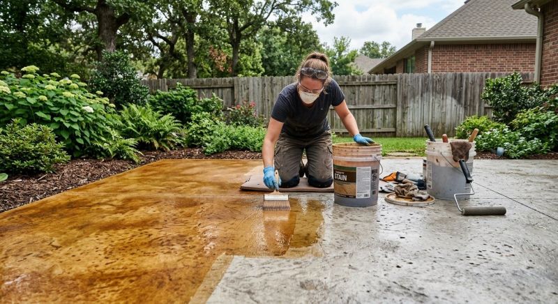Concrete Patio Staining in Frisco, TX