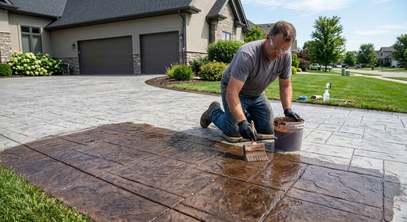 Driveway Concrete Staining in Frisco, TX
